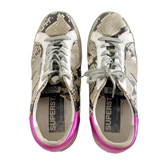 GOLDEN GOOSE Super-Star snake-effect leather sneakers 40 - Picture 5 of 11
